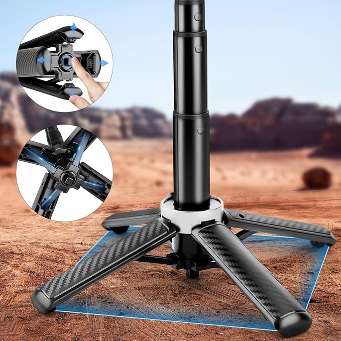 Magnetic Tripod for Phone with Remote Control, 3-in-1 Selfie Stick Handle Grip - Image 9