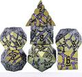 Dice Set D&D Metal, DND Metallic Glitter Crack Dice by Maywin