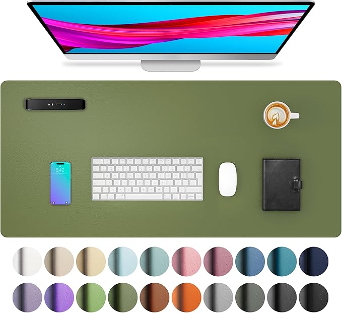 Aothia Leather Desk Pad Protector, Mouse Pad, Office Desk Mat, Non-Slip PU by Aothia