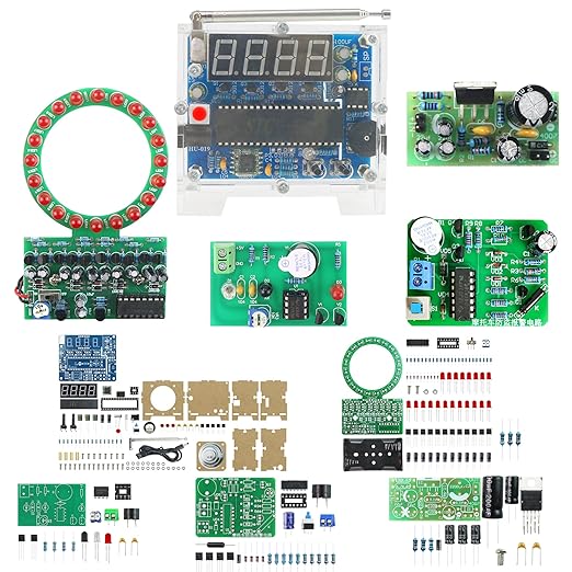 Soldering Practice Kit 5in1 DIY Power Amplifier Circular LED Vibration Alarm by Yidab