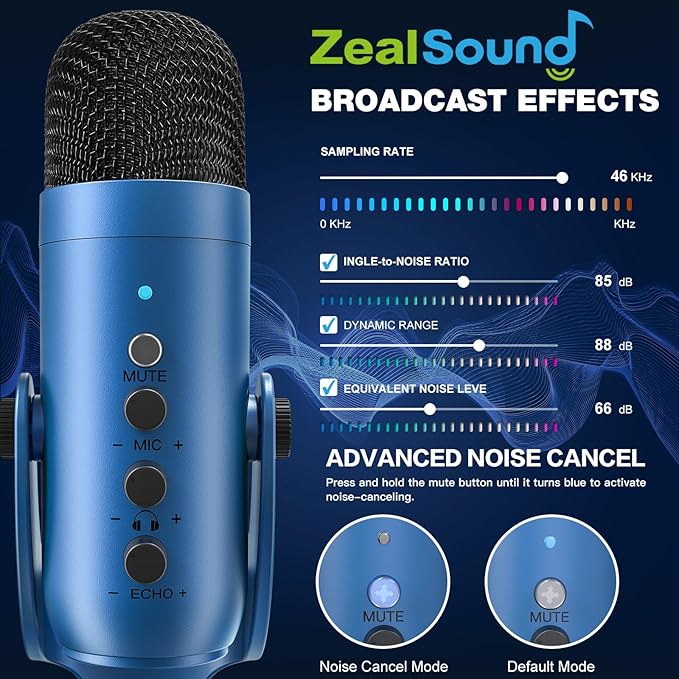 ZealSound USB Microphone, Condenser Gaming Mic - Image 3