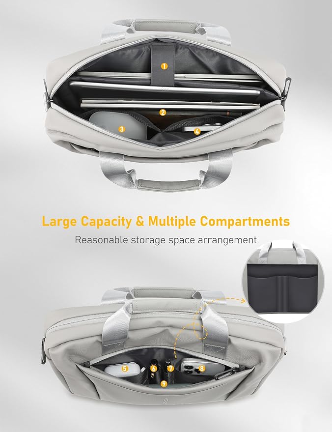 13-14 Inch Laptop Shoulder Bag Business Briefcase Water Resistant Computer - Image 2