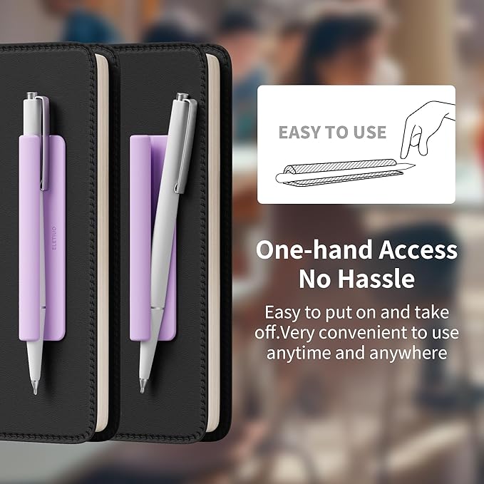 ELETIUO Pencil Holder For Most Pens, Self-Adhesive Stick To Notebooks, Silicone - Image 5