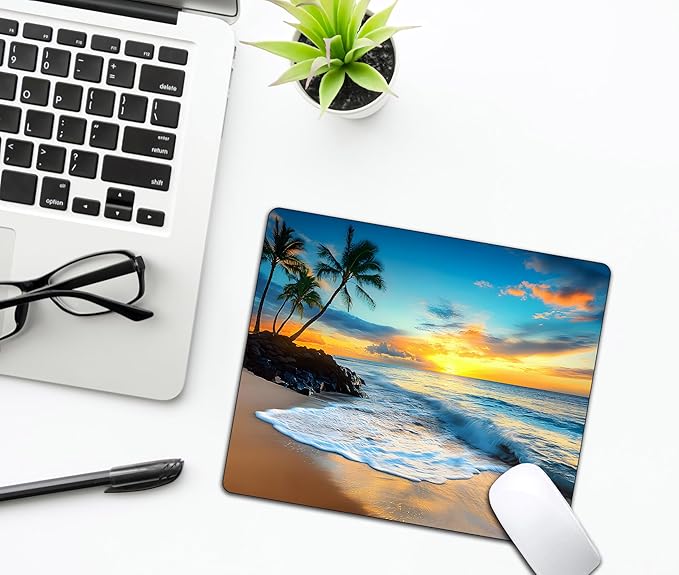 Sunset Beach Mouse Pads for Desk, Portable Wireless Computer Mouse pad Small - Image 6