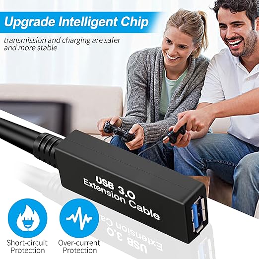100FT USB 3.0 Active Extension Cable, USB 3.0 Extension Cord A-Male to A-Female - Image 3