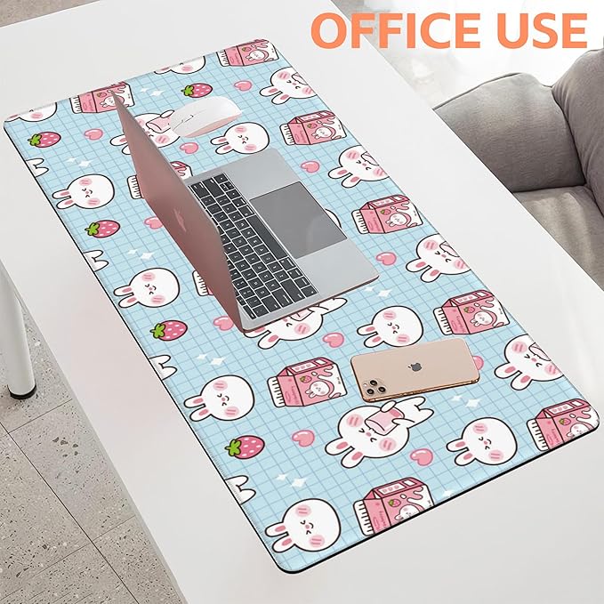 Mouse Pad Large Milk Box with Rabbit Non-Slip Gaming Desk Mat with Stitched - Image 5