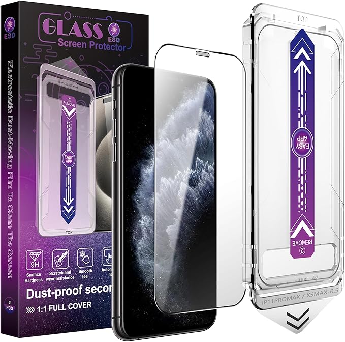 2 Pack Screen Protector for iPhone 11 Pro Max/iPhon XS Max, 9H Tempered Glass by Unknown