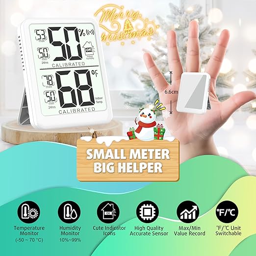 Antonki Room Thermometer, Digital Small Hygrometer Indoor Thermometer Humidity - Image 2