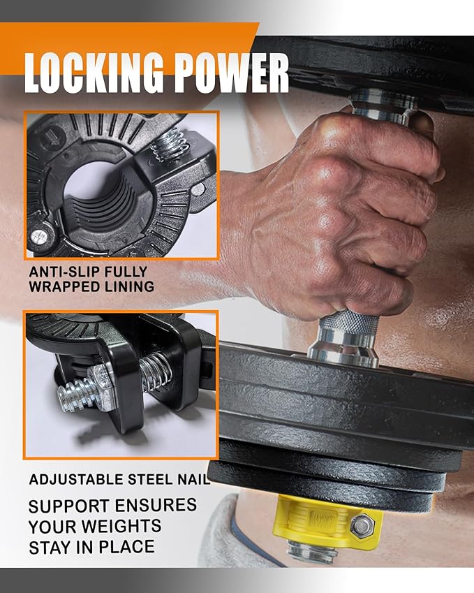 MAXRICH T Barbell Clamp 1 inch Multiple Sizes & Adjustable Weight Clips - Image 3