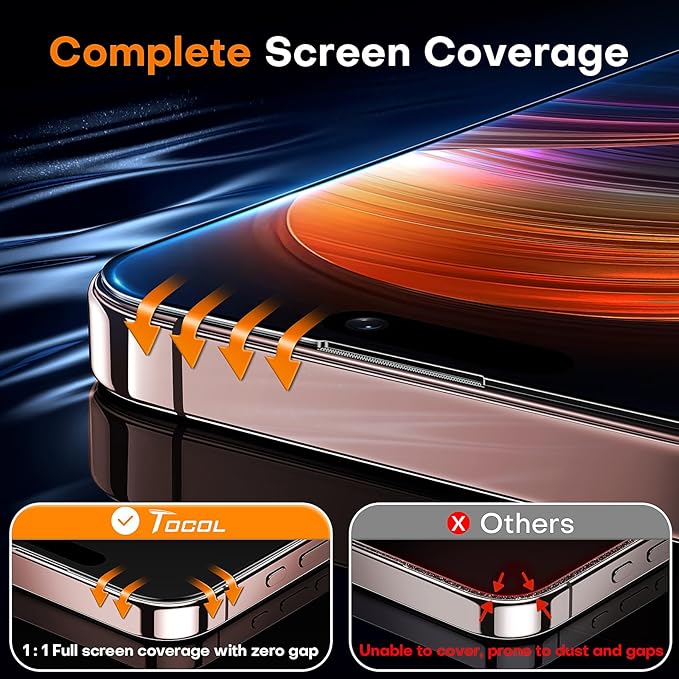 TOCOL for iPhone 16 Pro Max Screen Protector 9H Hardness Military Grade - Image 6