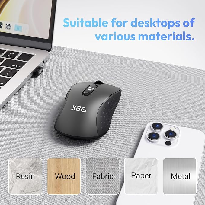 XBG B15 Tri-Mode Wireless Mouse, 5 Adjustable DPI, Type-C Rechargeable - Image 9