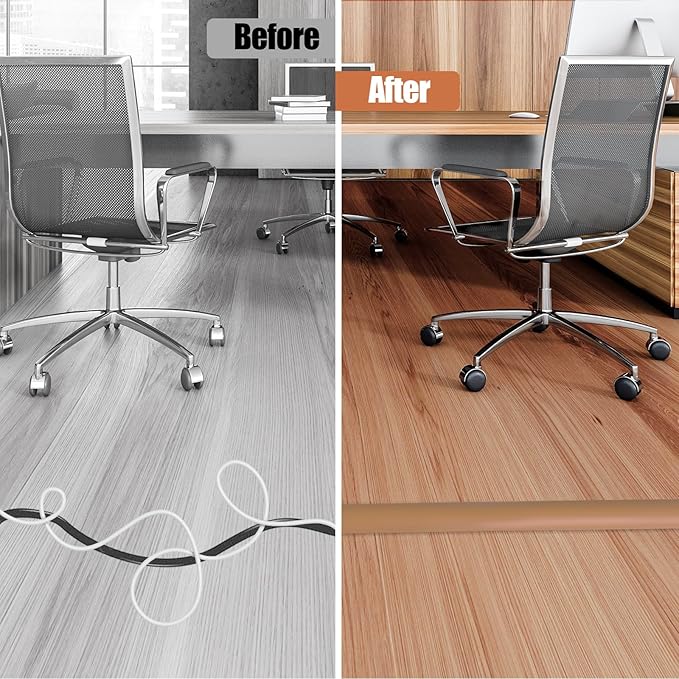 Floor Cord Cover Self Adhesive Cord Hider, 3.3FT Cable Management, Extension - Image 5