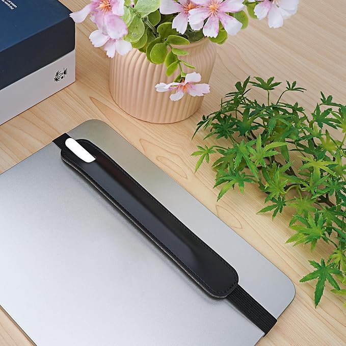 Vegan Leather Elastic Band Stylus Holder, Capacitive Pen Case - Image 4