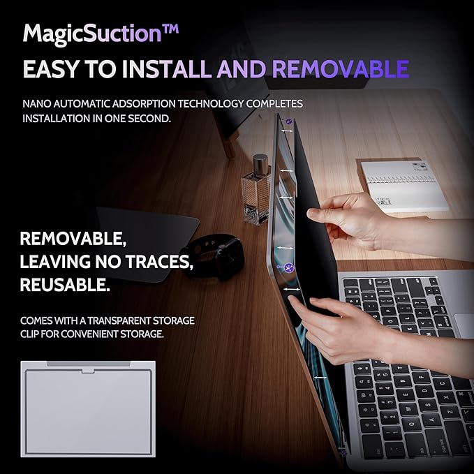 Privacy Screen for MacBook Air 15 Inch- A2941 A3114 A3241, MagicSuction™ - Image 2
