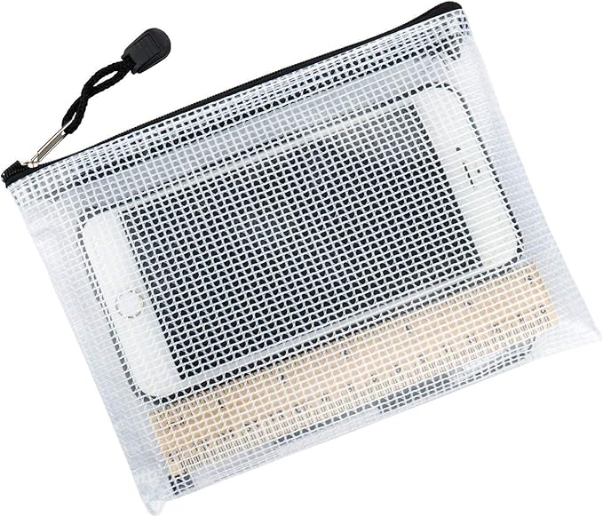 Oaimyy-B5 Plastic Mesh Zipper Pouch Document Folders Bag & Zip File Folders - Image 7
