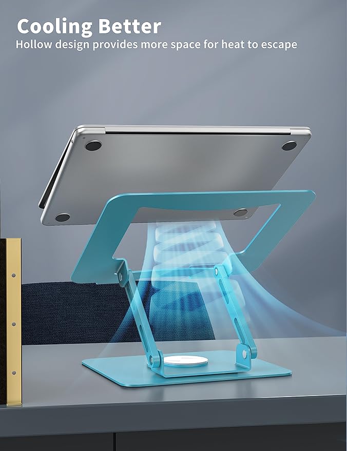 SOUNDANCE Laptop Stand with 360° Rotating Base, Ergonomic Computer Riser - Image 7
