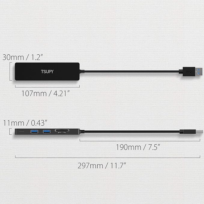 USB Hub 3.0, TSUPY 5 in 1 Multiport Adapter USB 3.0 Hub - Image 7