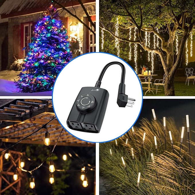 G-Homa Outdoor Timer, Dusk to Dawn Timer, Outdoor Light Timers Waterproof - Image 7