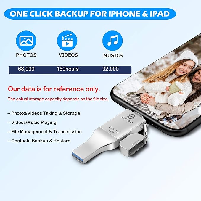 JSL JDTDC 512GB Apple MFi Certified iPhone-Photo-Stick USB C - Image 4