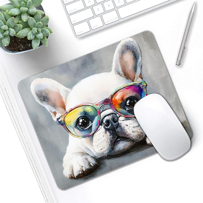 Mouse Pad, Cute Watercolor Bulldog Dog Mouse Pads - Image 5