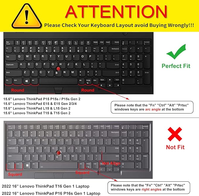 Colorful Keyboard Cover for 15.6" Lenovo ThinkPad E15 Gen 4 3 2 T15 T15p T15g - Image 2
