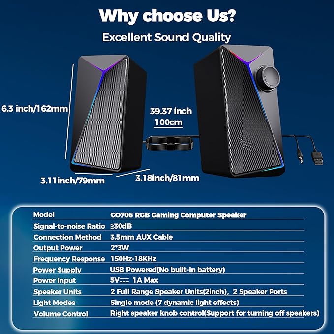 ROSON Computer Speakers, Gaming PC Speakers - Image 6