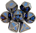 Haxtec Black Metal DND Dice Set D&D W/Gift Metal Case Polyhedral Dice Compatible by HaxtecDice