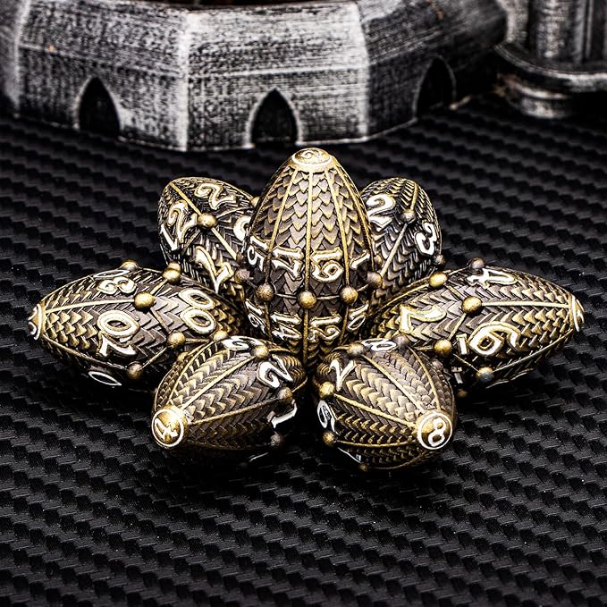 ARUOHHA DND Metal Dice Bronze Dragon Egg Dice - Image 4