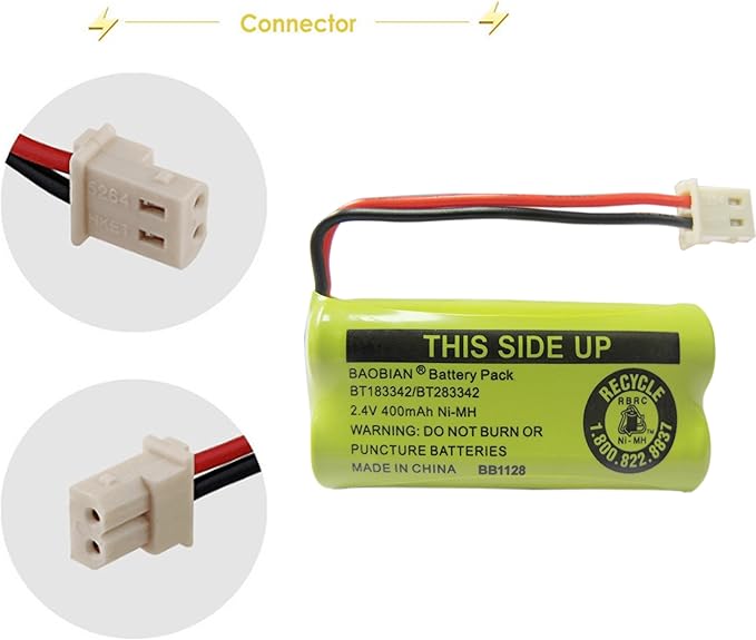 2.4V 400mAh Cordless Home Phone Battery - Image 5