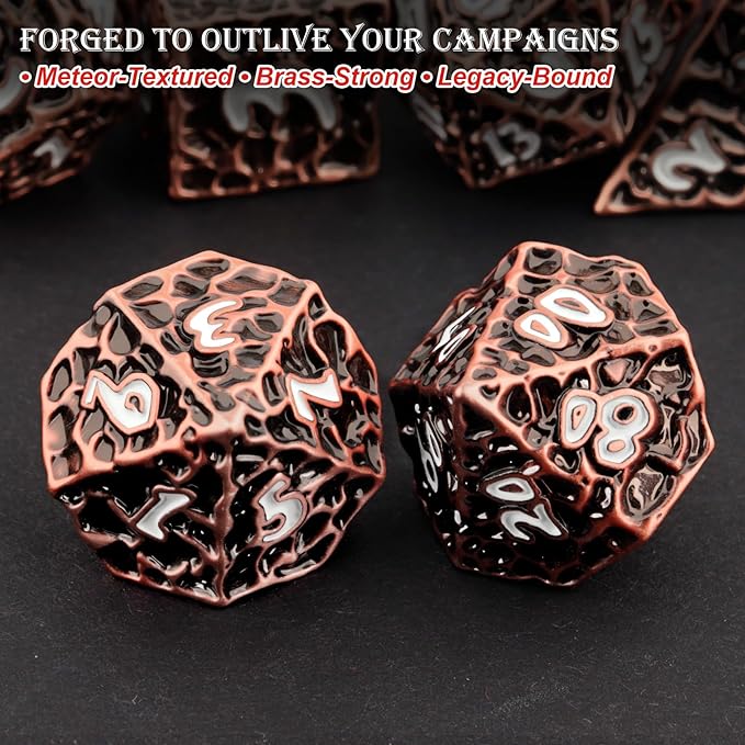 Haxtec Metal DND Dice Set Polyhedral D&D Dice Compatible - Image 3