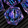ARUOHHA DND Resin Dice Dragon Eye Dice Liquid Core Purple Sharp Edged Dice Set by ARUOHHA