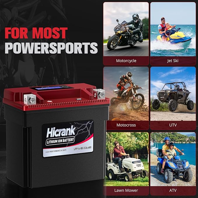 YTX14-BS/YTX14H/GYZ16H Lithium 12.8V 8Ah 480CCA LiFePO4 Motorcycle Battery - Image 7