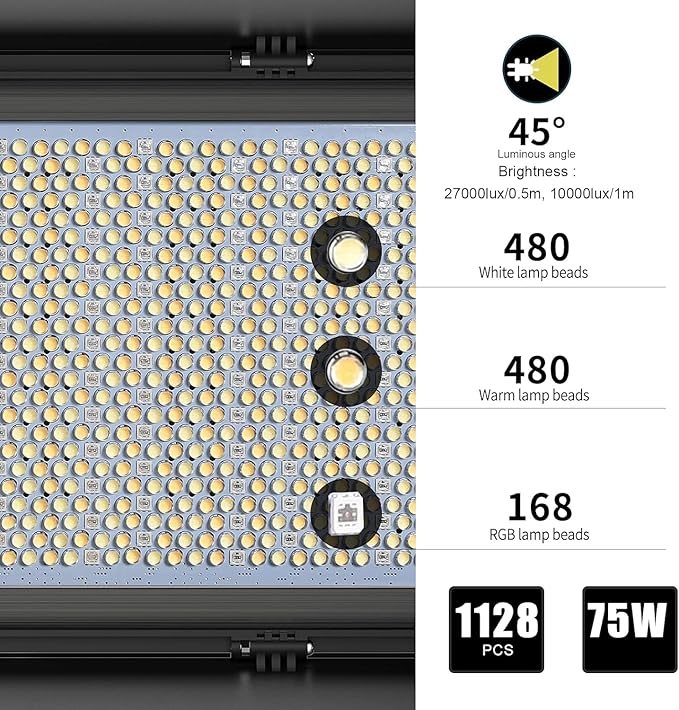 GVM 1500D RGB LED Video Light, 75W Video Lighting Kit - Image 9