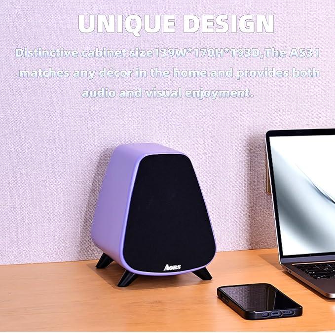 AS31 Active Bookshelf Speakers Bluetooth -2.0 Powered Speaker Stereo Computer - Image 2