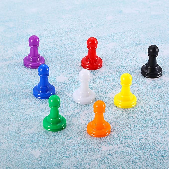 Gejoy 128 Pcs Board Game Pieces Multicolor Plastic Pawns Game Pieces - Image 7