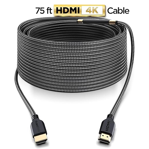 PowerBear 4K HDMI Cable 75 ft | High Speed Hdmi Cables, Braided Nylon & Gold - Image 2