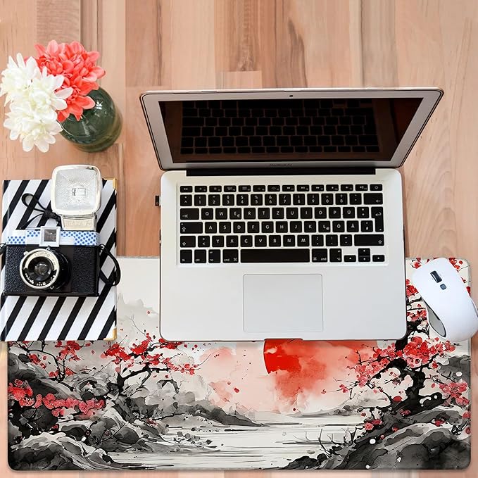 Large Mouse Pad Ink Painting Gaming Desk Pad Computer Keyboard Non-Slip - Image 6
