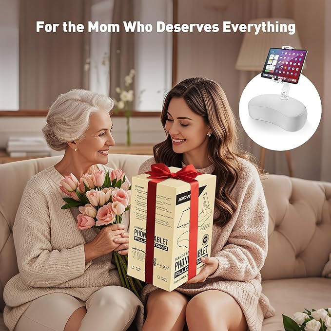 AboveTEK Tablet Pillow Stand for Bed, Hands-Free 360° Adjustable iPad Pillow - Image 2