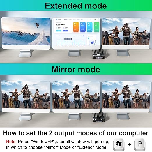 KVM Switch 3 Monitors 3 Computers 8K@60Hz, MLEEDA HDMI + 2* Displayport Triple - Image 3