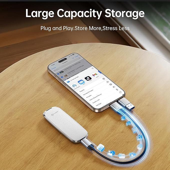 PHIXERO P10PRO External NVMe SSD 1TB, USB 3.2 Gen2, Includes 2-in-1 USB C Cable - Image 5