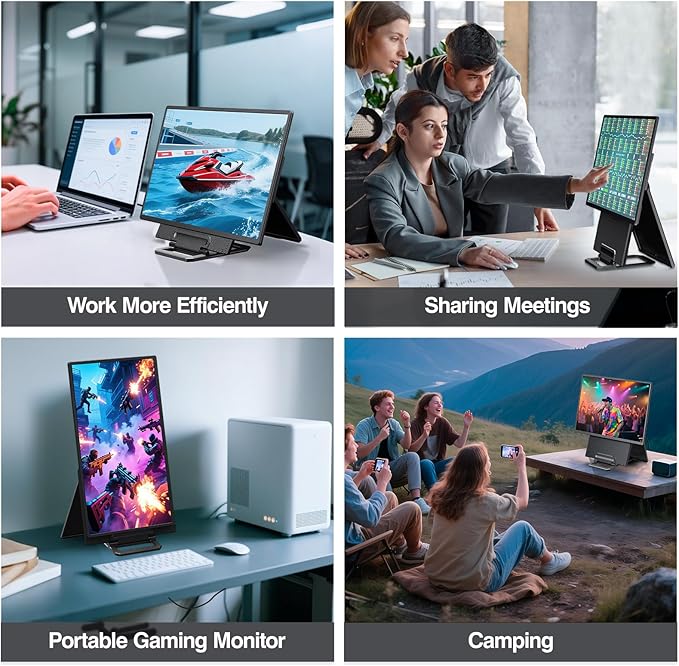23.8'' Portable Monitor, FHD 1080P 100Hz IPS Laptop Screen Extender, USB-C HDMI - Image 5