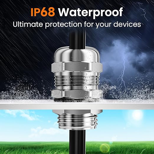 QILIPSU 2pcs 1/2" NPT 304 Stainless Steel Cable Gland Long Thread Waterproof - Image 7