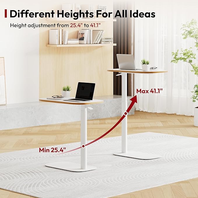 SANODESK Adjustable Overbed Bedside Table Pneumatic Adjustable Height Laptop - Image 5