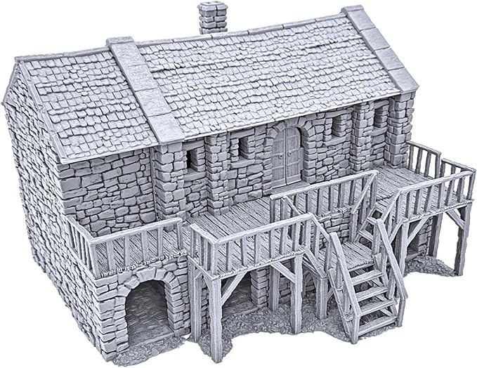 Black Rock Barracks by Printable Scenery, 3D Printed Tabletop RPG Scenery and by EnderToys