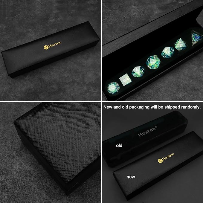 Haxtec DND Dice Set Sharp Edge Resin Dice Iridecent Inclusion - Image 6