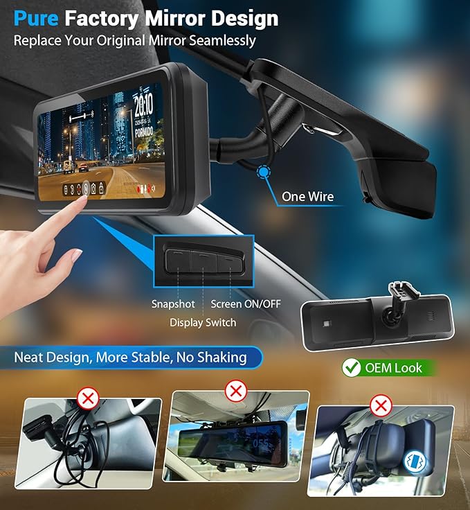 PORMIDO OEM Rear View Mirror Camera - Image 3