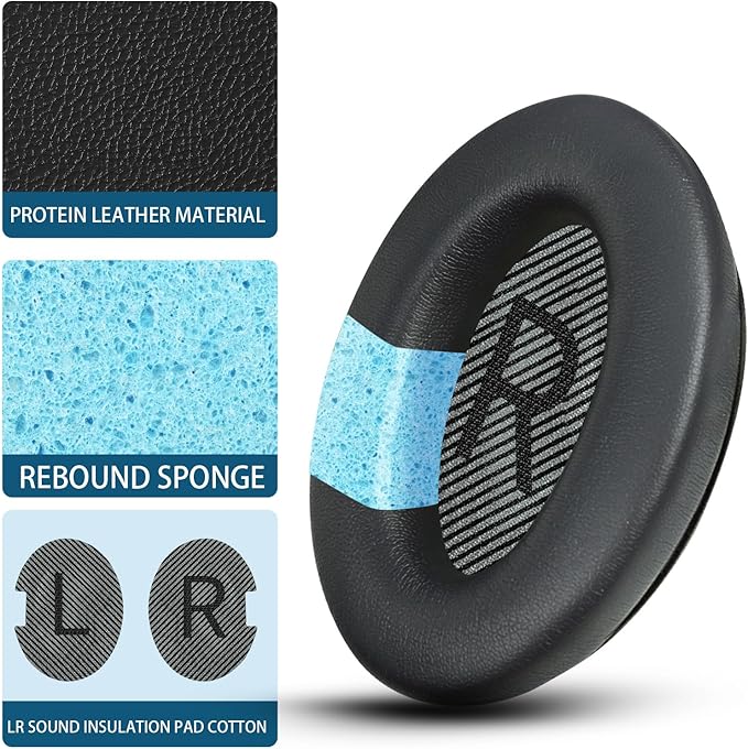 Headphones Replacement Ear Pads, Protein Leather earpad Cushions - Image 4