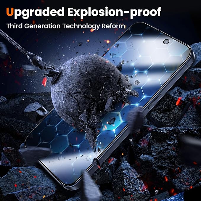 UniqueMe for iPhone 15 Pro Privacy Screen Protector, Screen Protector 15 Pro - Image 5