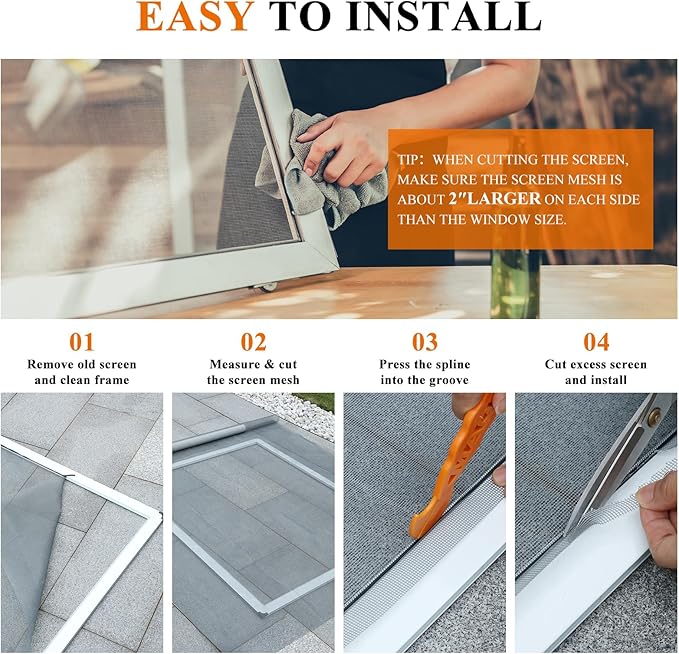 2PACK MAGZO Window&Door Screen Replacement Kit, - Image 7