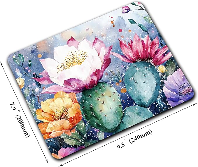 Cute Cactus Flower Plants Custom Mouse Pad - Image 2